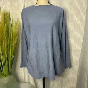 Lulu B Large Light Blue Women’s Long Sleeve Tunic with Pockets Super Soft & Cozy